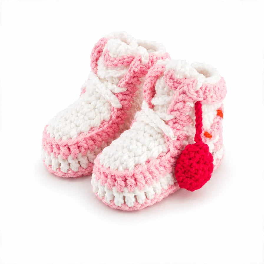 Kraamcadeau Set Meisje, 2 paar gehaakte babysneakers